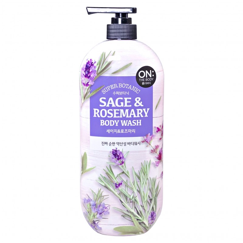Super Botanic Sage & Rosemary Body Wash On The Body