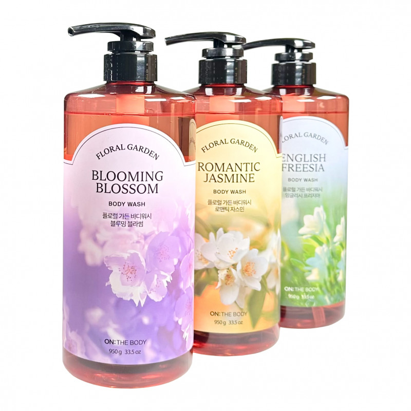 Floral Garden Body Wash On The Body